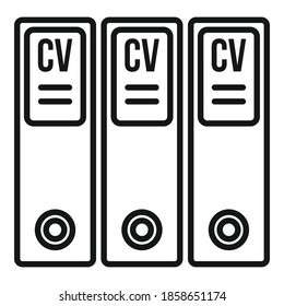 Cv folders icon. Outline cv folders vector icon for web design isolated on white background