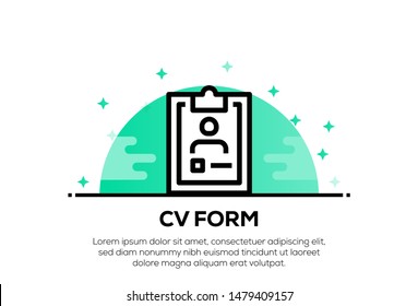 CV FORM AND ILLUSTRATION ICON CONCEPT