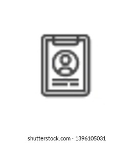 CV form line icon. linear style sign for mobile concept and web design. Job resume outline vector icon. Symbol, logo illustration. Pixel perfect vector graphics
