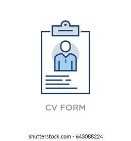 CV form Vector Icon Flat Style