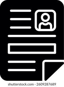CV Glyph Icon Vector Design