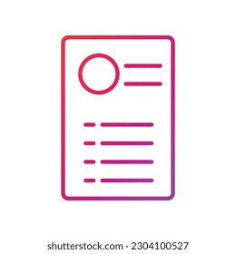 CV Gradient Icon Vector Illustration
