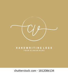 Cv Handwriting Logo Template Vector Stock Vector (Royalty Free ...