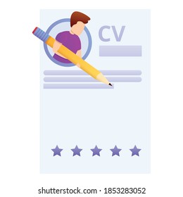 Cv headhunter icon. Cartoon of cv headhunter vector icon for web design isolated on white background