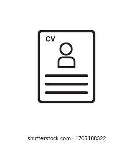 CV ICON , BIOGRAPHY ICON VECTOR