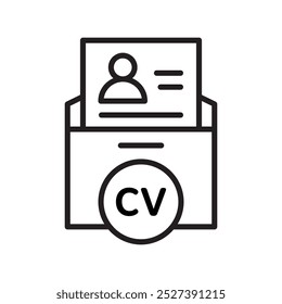 Ícone Cv, símbolo curriculum vitae, ilustração vetorial