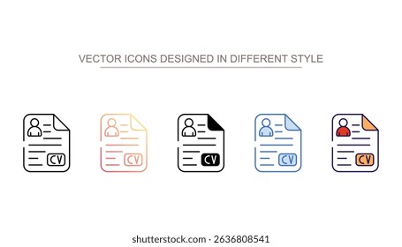 Cv icon design with white background stock illustration