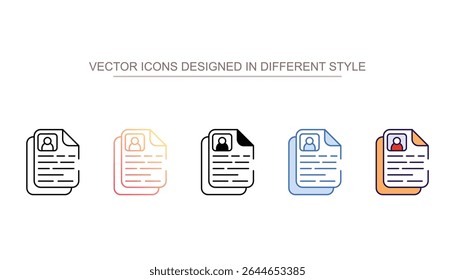 Design de ícone Cv com fundo branco ilustração de estoque