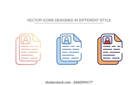 Cv icon design with white background stock illustration