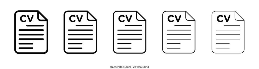 CV ícone preenchido sinal plano conceito para web design.