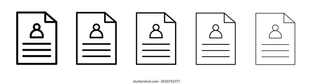 ícone CV ilustração plana definir logotipo
