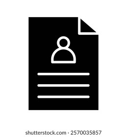CV icon Flat simple outline set