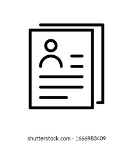 Cv icon. Flat vector graphic in white background.