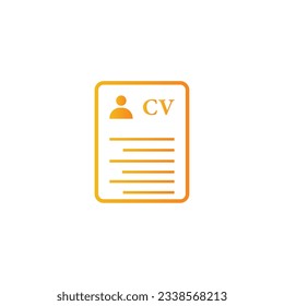 CV icon flat vector illustration.