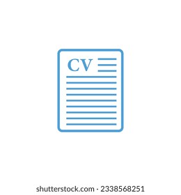 Icono CV ilustración vectorial plana.