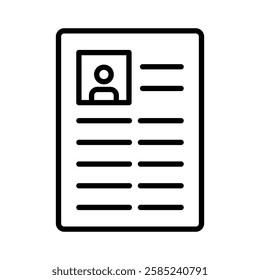 Cv icon Flat vector set outline
