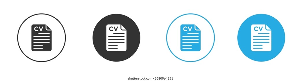 ícone CV. Modelo de design de ícone gráfico