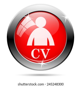 CV icon. Internet button on white background. 