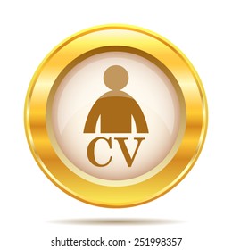 CV icon. Internet button on white background. EPS10 vector. 
