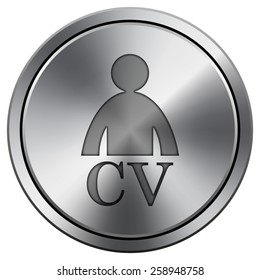 CV icon. Internet button on white background. EPS10 Vector. 