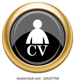 CV icon. Internet button on white  background. EPS10 Vector. 