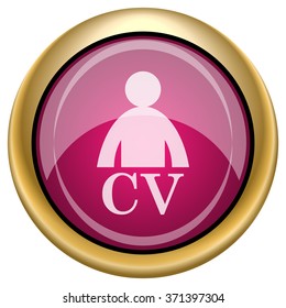 CV icon. Internet button on white background. EPS10 vector.
