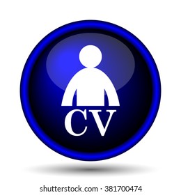 CV icon. Internet button on white background. EPS10 vector
