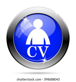 CV icon. Internet button on white background. EPS10 vector
