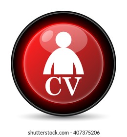 CV icon. Internet button on white background. EPS10 vector