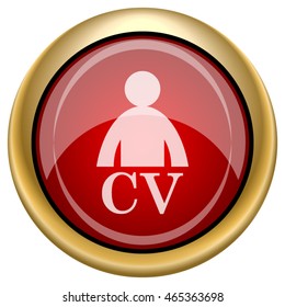 CV icon. Internet button on white background. EPS10 vector.
