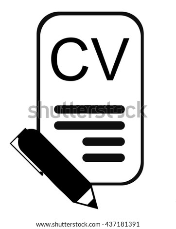 CV icon isolated on white background. Vector art.