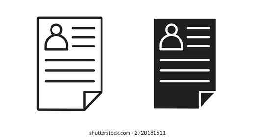 Icono de CV en diseño de línea. Sencillo Vector de iconos