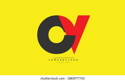 CV icon monogram letter text alphabet logo design