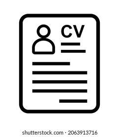 cv icon on white background