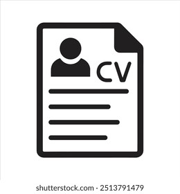 CV icon. Person resume. Applying for a job. Job interview icon