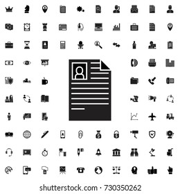 Cv icon. set of filled company icons.