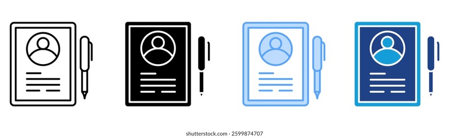 Cv Icon Set Multiple Style Collection