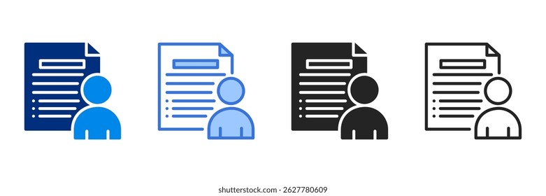Cv Icon Set Multiple Style Vector Illustration