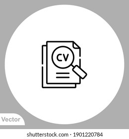 CV icon sign vector,Symbol, logo illustration for web and mobile