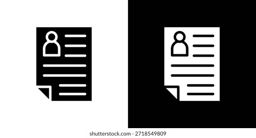 CV ícone silhueta vetor ilustração estilo plano isolado