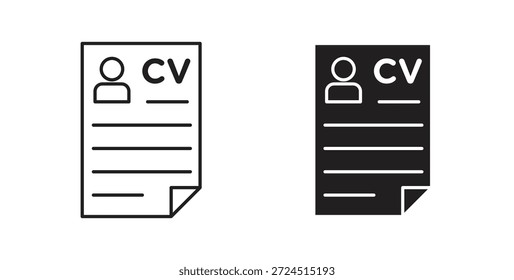 CV icon in simple flat trend modern graphic design abstract logotype element