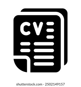 cv icon with style glyph