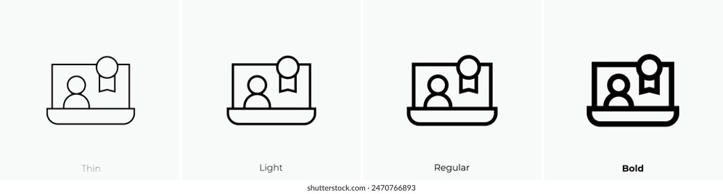 CV icon. Thin, Light Regular And Bold style design isolated on white background