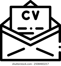 CV icon. Thin Linear Style Design Isolated On White Background
