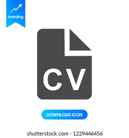 CV icon. Vector concept illustration for design.