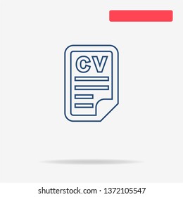 CV icon. Vector concept illustration for design.