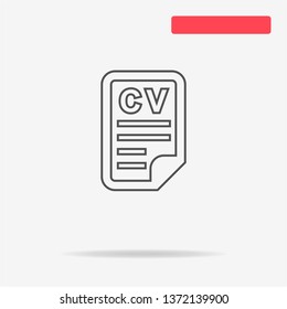 CV icon. Vector concept illustration for design.