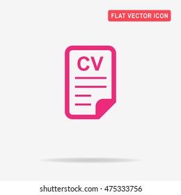 CV icon. Vector concept illustration for design.