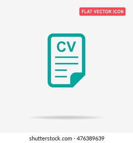 CV icon. Vector concept illustration for design.