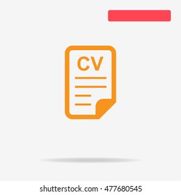 CV icon. Vector concept illustration for design.
